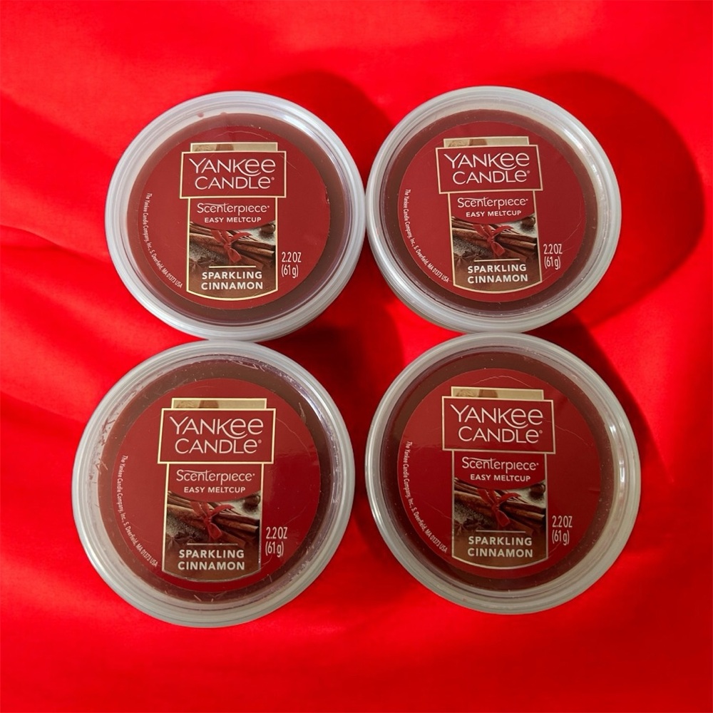 Yankee Candle Scenterpiece Easy MeltCup - Sparkling Cinnamon Lot of 4 New